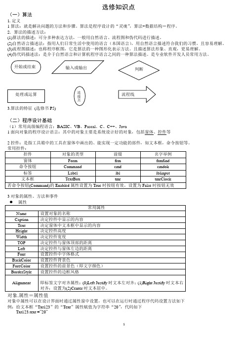 江苏省信息选修知识点