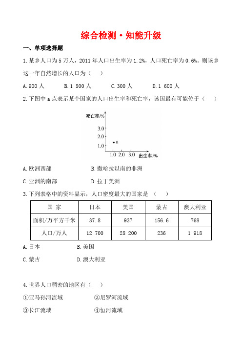 中考地理全程复习综合检测【第4章】居民与聚落、发展与合作(附解析)(鲁教版)