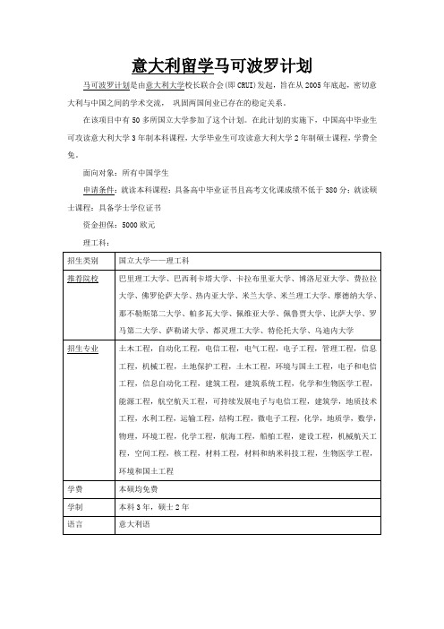 意大利马可波罗计划