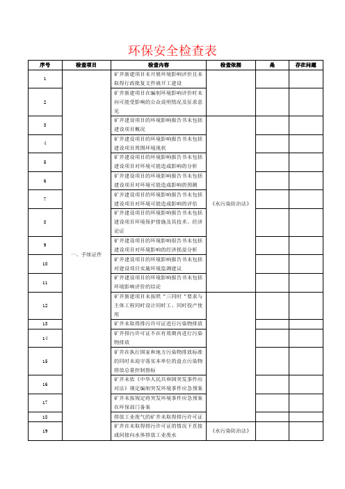 环保安全检查表-详细