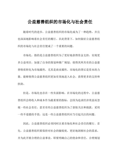 公益慈善组织的市场化与社会责任