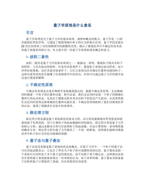 量子学原理是什么意思