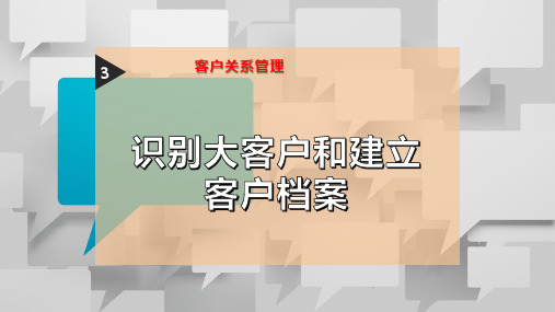 识别大客户和建立客户档案