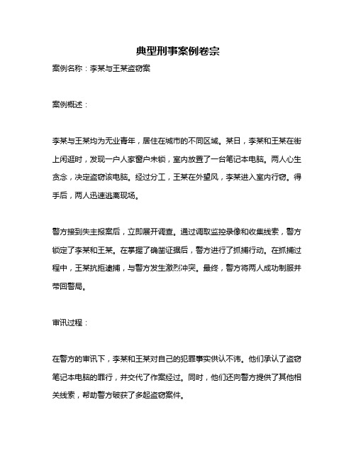 典型刑事案例卷宗