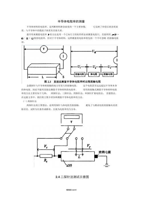 半导体电阻率的测量