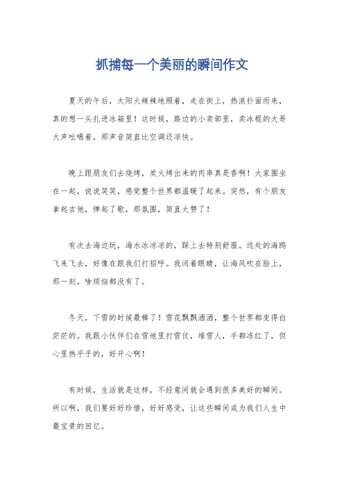 抓捕每一个美丽的瞬间作文