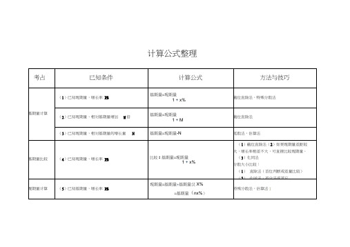 资料分析计算公式整理