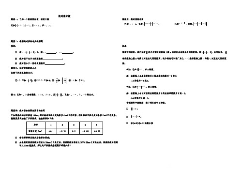 人教版七年级上册第一章 绝对值专项练习题(无答案)