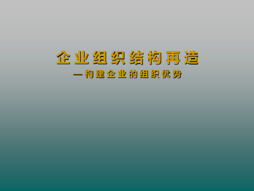 组织结构再造构建的组织优势