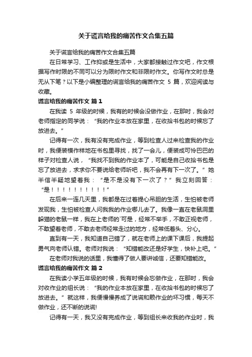 关于谎言给我的痛苦作文合集五篇