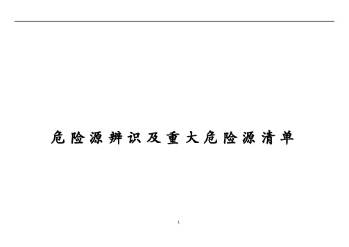 建筑施工危险源辨识及重大危险源清单