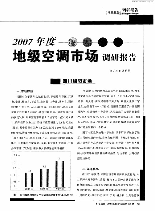 2007年度地级空调市场调研报告