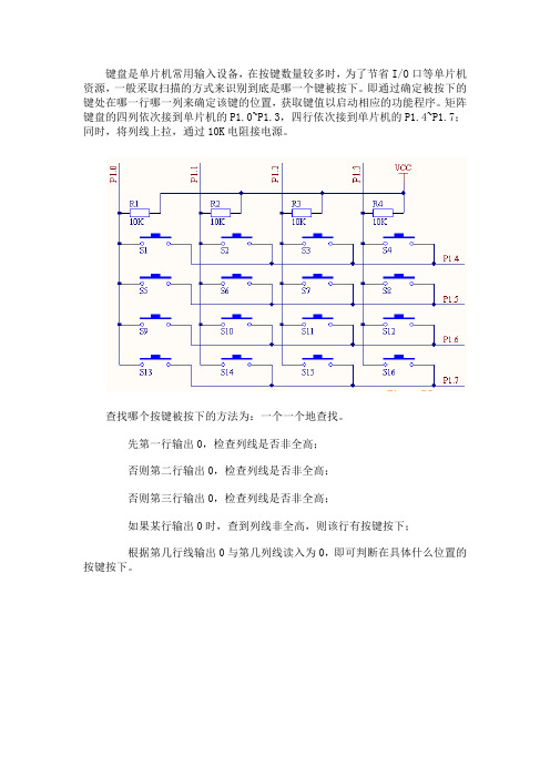 矩阵键盘过程及扫描程序