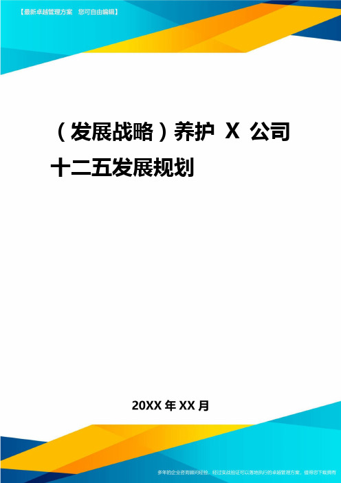 2020年(发展战略)养护公司十二五发展规划