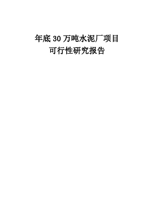 年产30万吨水泥厂项目可行性研究报告