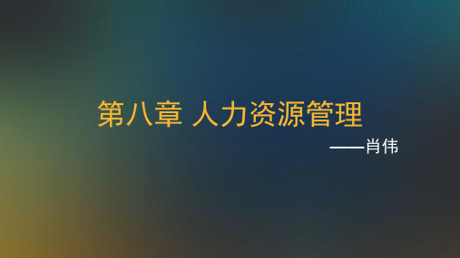 《网络经济与企业管理》第八章人力资源管理精品PPT课件