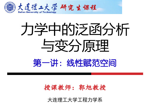 力学中的泛函分析和变分原理第一讲