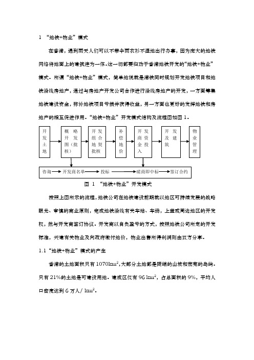 香港“地铁+物业”模式分析