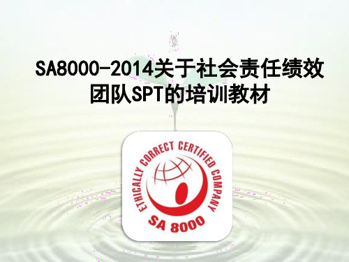 SA8000-2014关于社会责任绩效团队SPT的培训教材