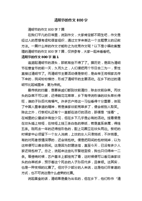 清明节的作文800字7篇