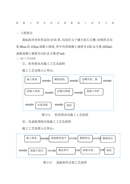 公路混凝土排水沟及盖板施工方案