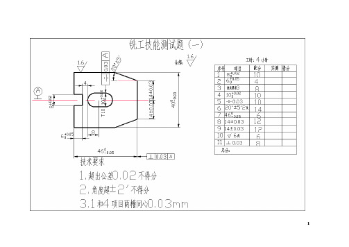 铣工操作技能考试