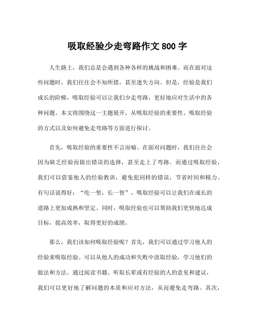 吸取经验少走弯路作文800字