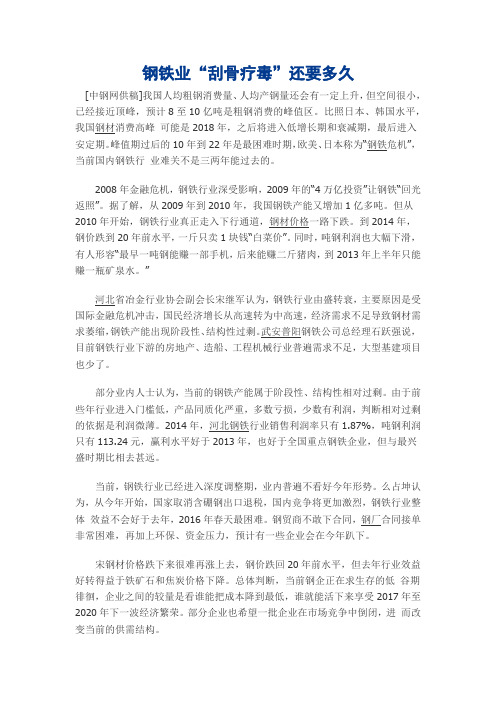 钢铁业“刮骨疗毒”还要多久