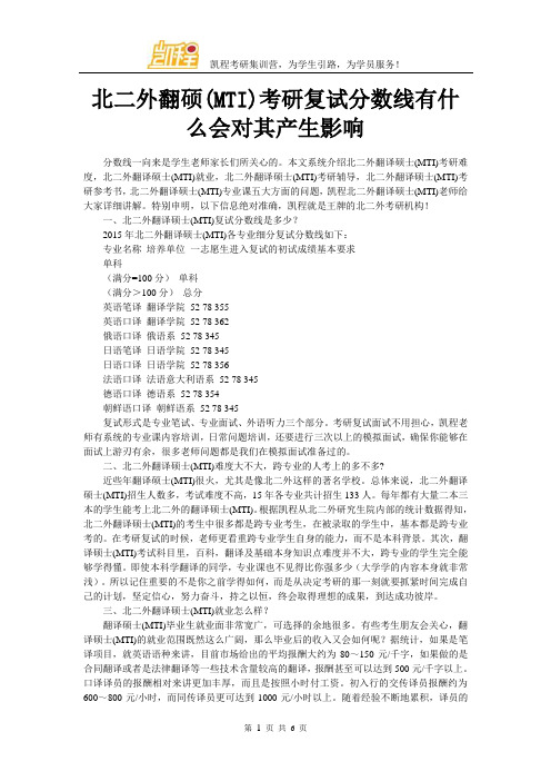 北二外翻硕(MTI)考研复试分数线有什么会对其产生影响