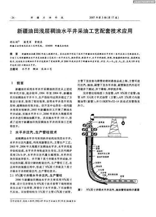 新疆油田浅层稠油水平井采油工艺配套技术应用