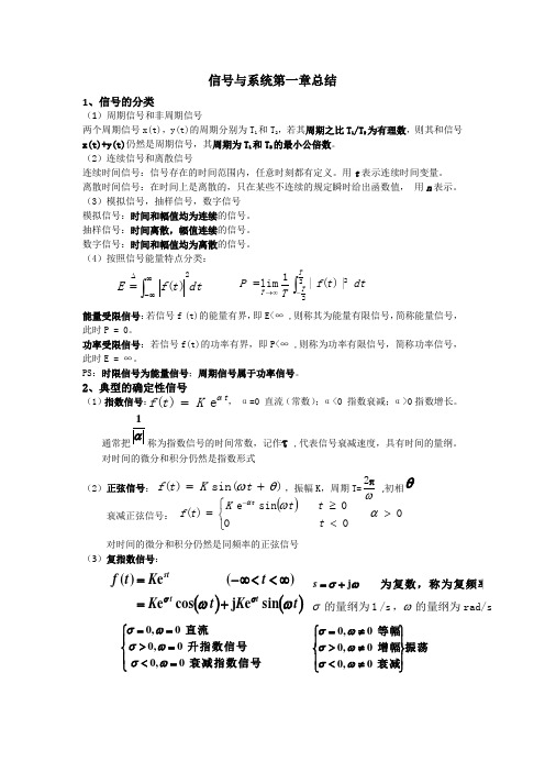 信号与系统总结