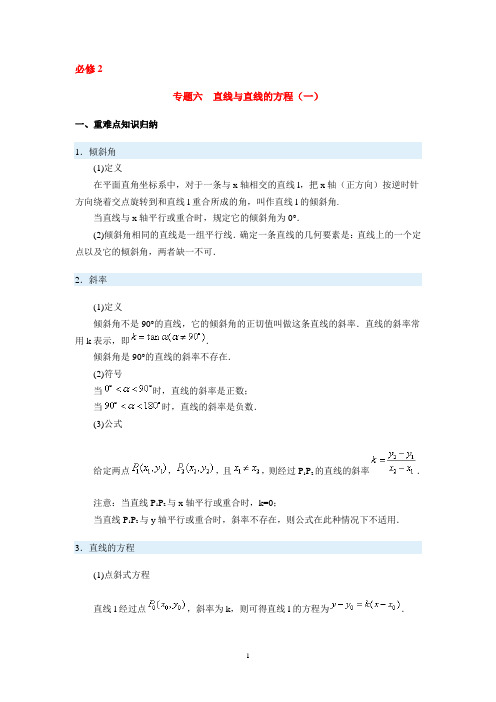 数学必修2专题六