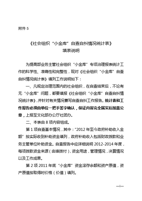 社会组织小金库自查自纠情况统计表-文化部业务主管社会组织网上