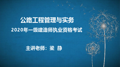 2020年一级公路-交通工程(梁静)
