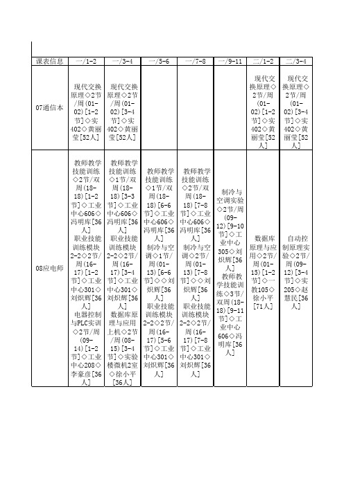 电子与信息学院课表