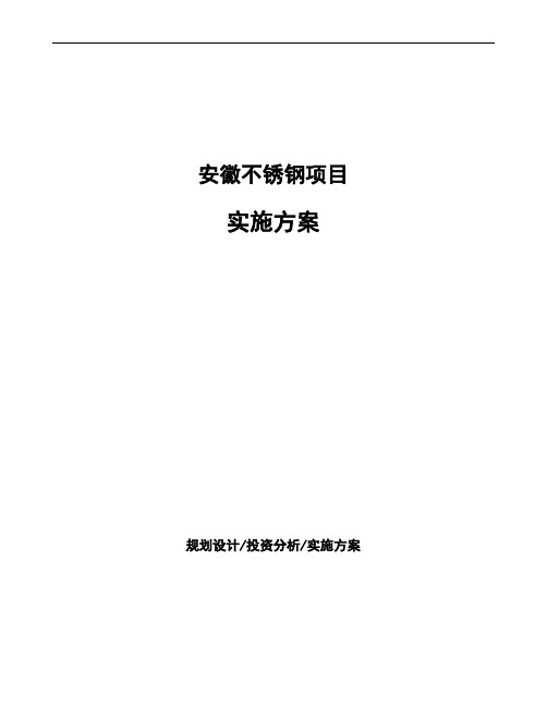 安徽不锈钢项目实施方案