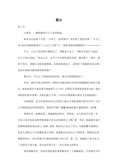 医心_初中初二作文700字