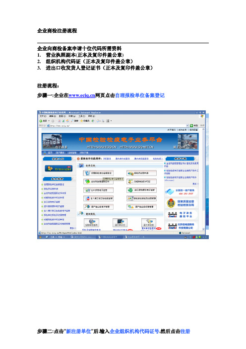 企业商检注册流程