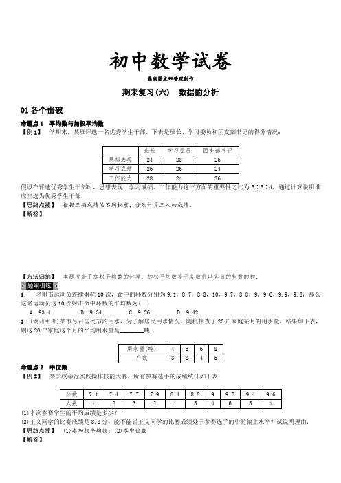 湘教版数学七年级下册期末复习(六)数据的分析.docx