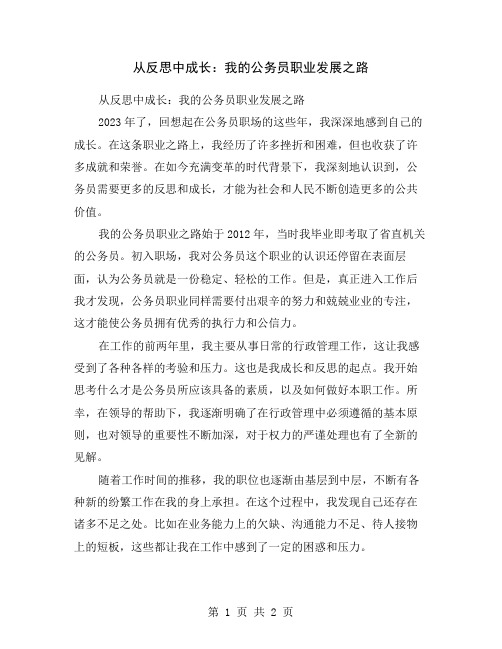 从反思中成长：我的公务员职业发展之路