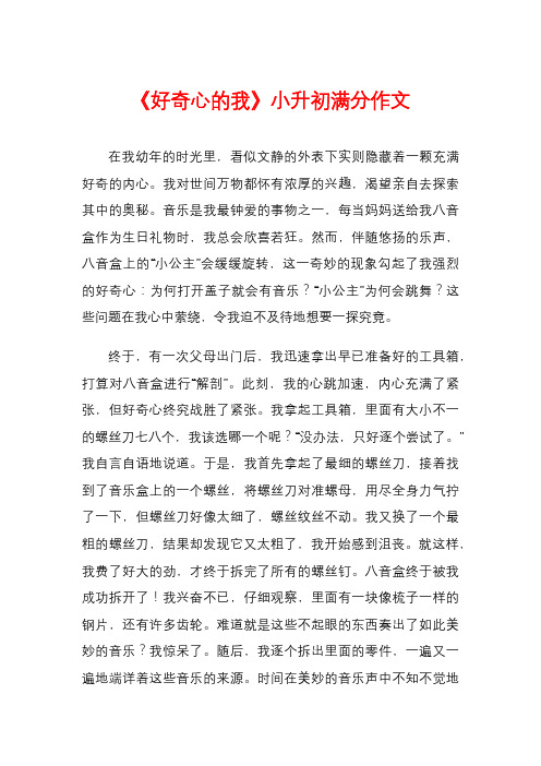 《好奇心的我》小升初满分作文