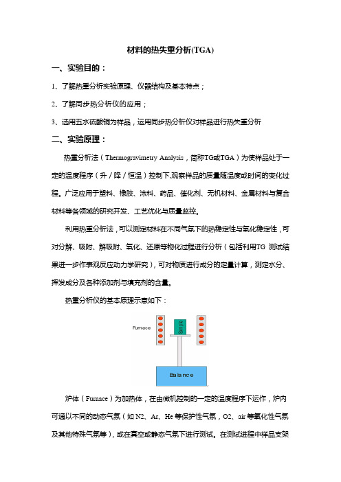 材料的热失重分析(TGA)