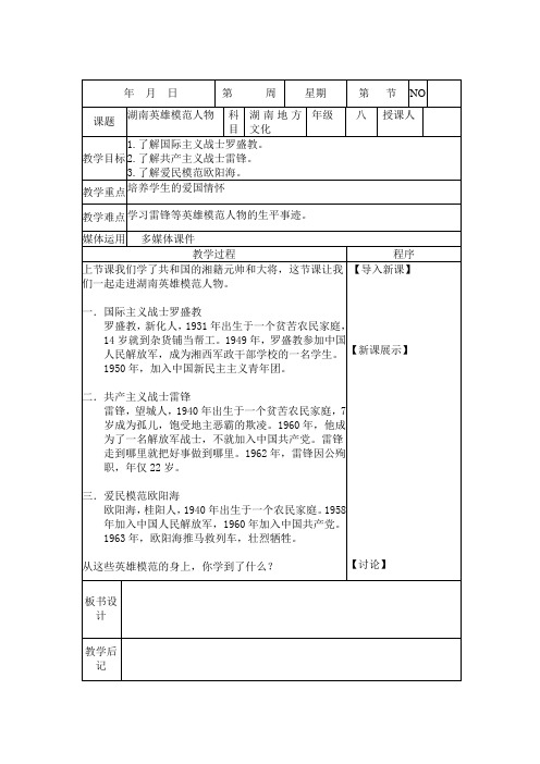 湖南英雄模范人物