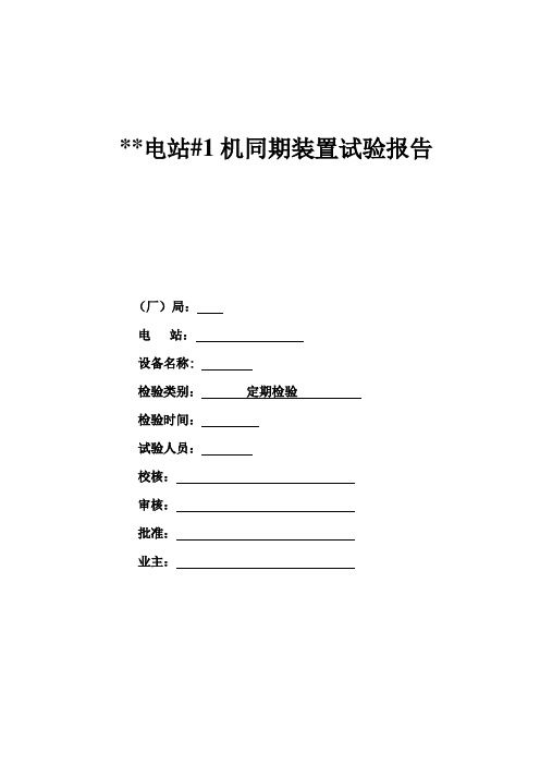 同期系统试验报告1