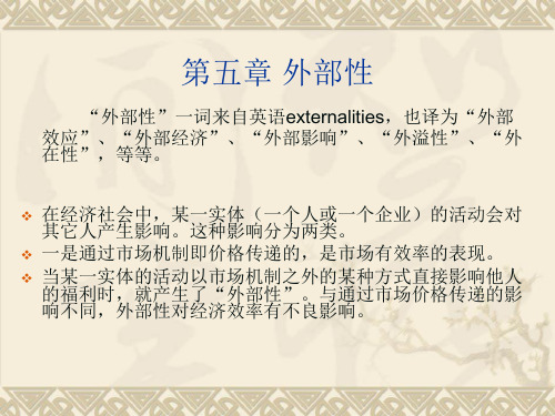 财政学期末复习资料 第五章 外部性-PPT文档资料