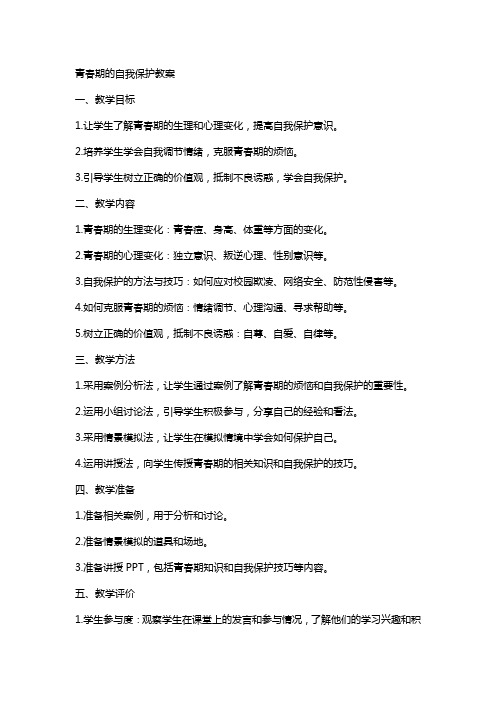 青春期的自我保护教案学会自我保护教案