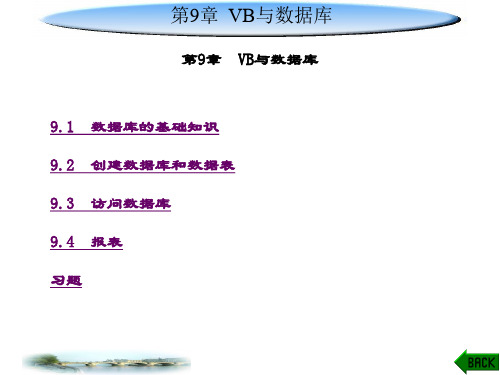 精品课件-Visual Basic程序设计案例教程-第9章