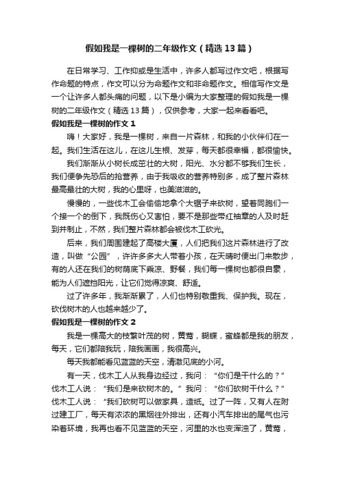 假如我是一棵树的二年级作文（精选13篇）