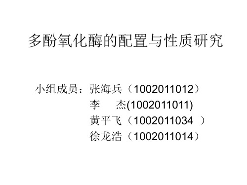 多酚氧化酶的配置与性质研究