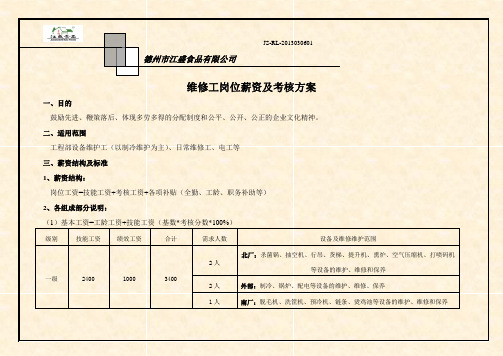 (完整版)维修工薪资方案(修改)